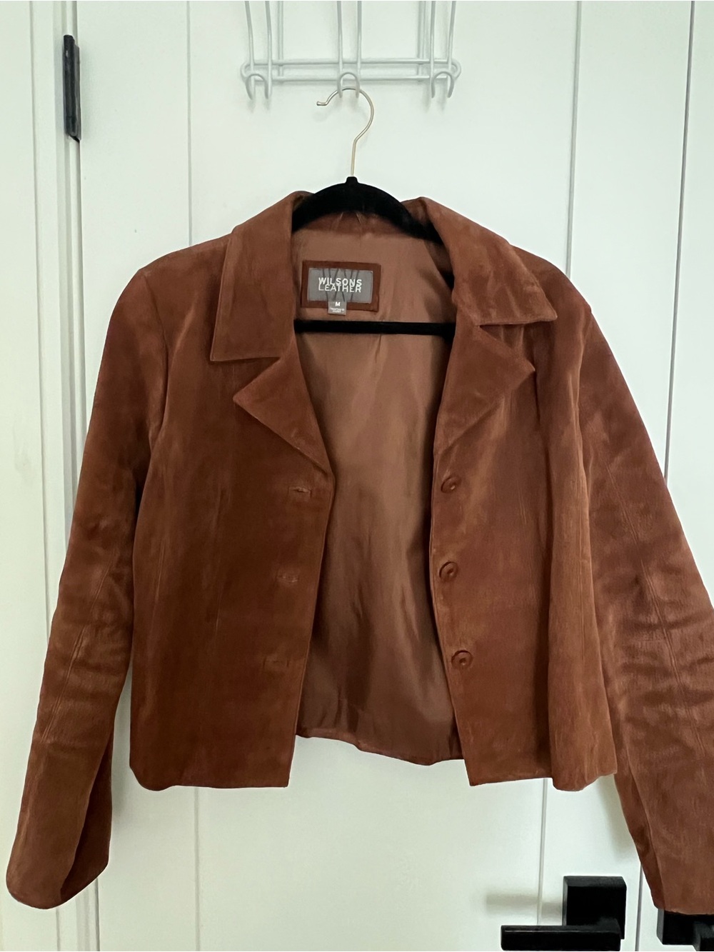 Wilsons Leather Women's Brown Suede Button-Front Jacket